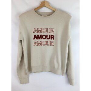 Lili & Lala Top Pullover  Amour Graphic‎ Embroidered Wool Blend M/L